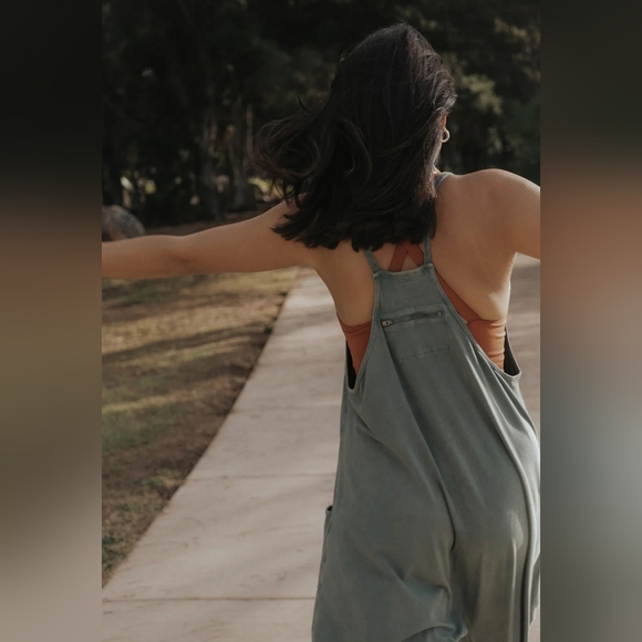 Free People Movement Women's L Hot Shot Onsie With drop crotch, Sea Grass - Picture 6 of 11